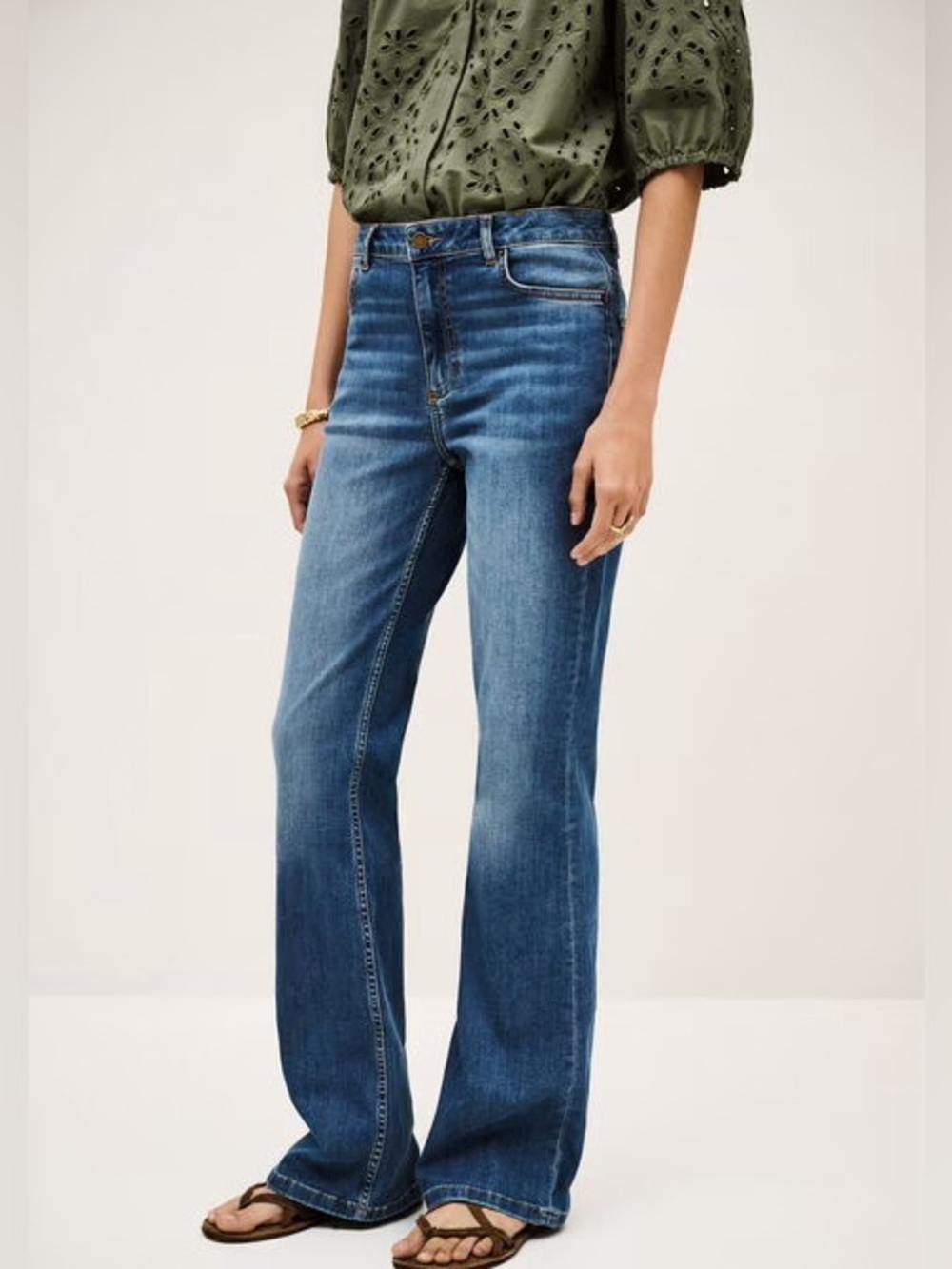 ba&sh Aommie Bootcut Jeans Used Blue Wash Size 28